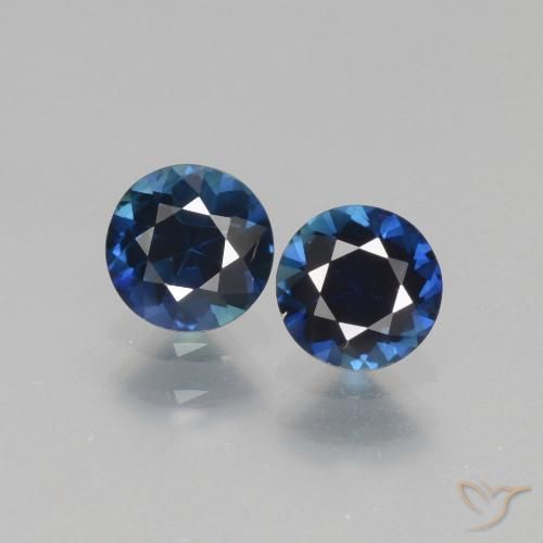 1.14ctw Natürlicher Schwarz Blau Saphir, Runden, VS