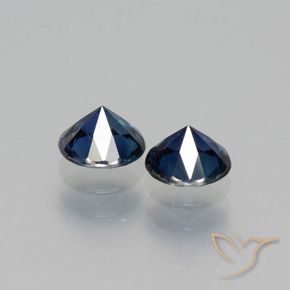 1.14 ct natürliche Schwarz Blau Saphir-Edelsteine, Runden, VS
