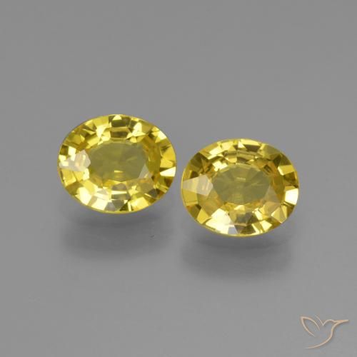 1.31ctw Natürlicher Mittelgelb Saphir, Oval, VVS-VS
