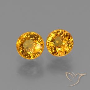 1.36 ct natürliche Tiefes Orange-Gold Saphir-Edelsteine, Runden, VS