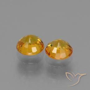 1.36 ct natürliche Tiefes Orange-Gold Saphir-Edelsteine, Runden, VS