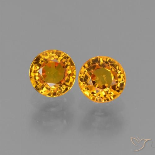 1.38ctw Natürlicher Dunkelorange-Gold Saphir, Runden, VS