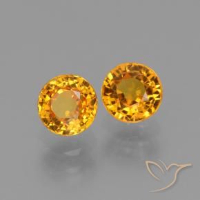 1.38 ct natürliche Dunkelorange-Gold Saphir-Edelsteine, Runden, VS