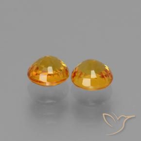 1.38 ct natürliche Dunkelorange-Gold Saphir-Edelsteine, Runden, VS