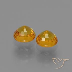 1.47 ct natürliche Orange-Gold Saphir-Edelsteine, Runden, VS