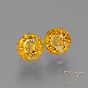 1.55 ct natürliche Mittel-Helles Orange-Gold Saphir-Edelsteine, Runden, VS