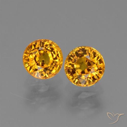 1.56ctw Natürlicher Mittel Orange-Gold Saphir, Runden, VS