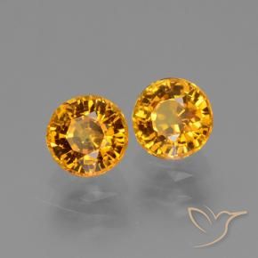 1.56 ct natürliche Mittel Orange-Gold Saphir-Edelsteine, Runden, VS