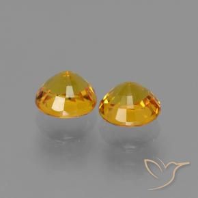 1.56 ct natürliche Mittel Orange-Gold Saphir-Edelsteine, Runden, VS