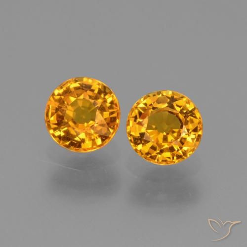 1.27ctw Natürlicher Orange-Gold Saphir, Runden, VS