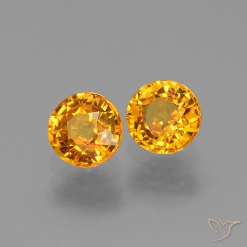 1.27 ct natürliche Orange-Gold Saphir-Edelsteine, Runden, VS