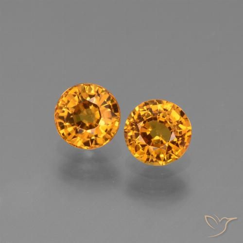 1.27ctw Natürlicher Tiefes Orange-Gold Saphir, Runden, VS