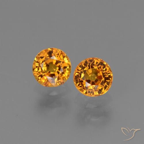 1.32ctw Natürlicher Dunkelorange-Gold Saphir, Runden, VVS-VS
