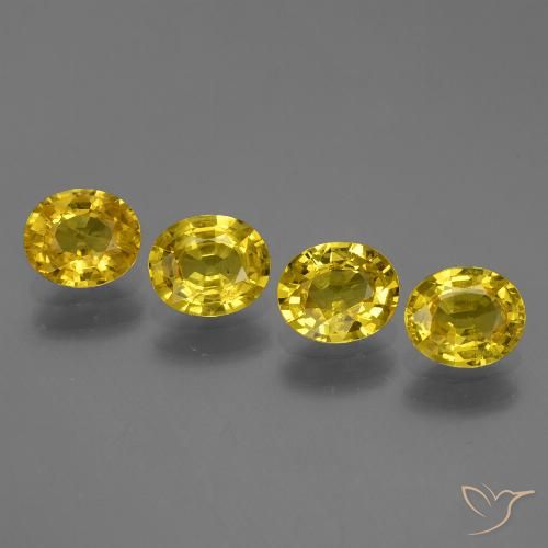 3.00ctw Natürlicher Mittelgelb Saphir, Oval, VS