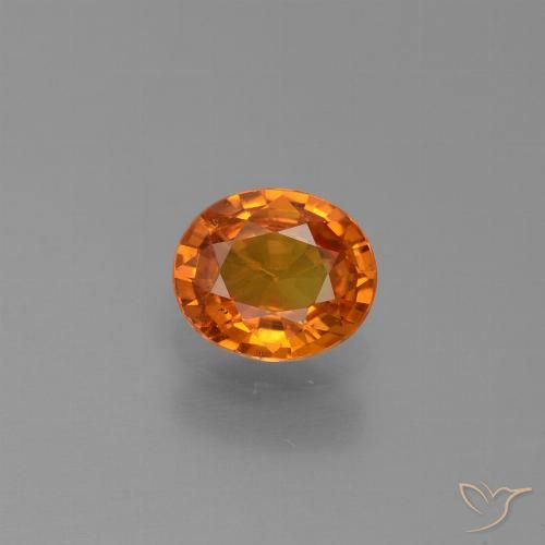 0.74ct Natürlicher tieforange Saphir, Oval, VS