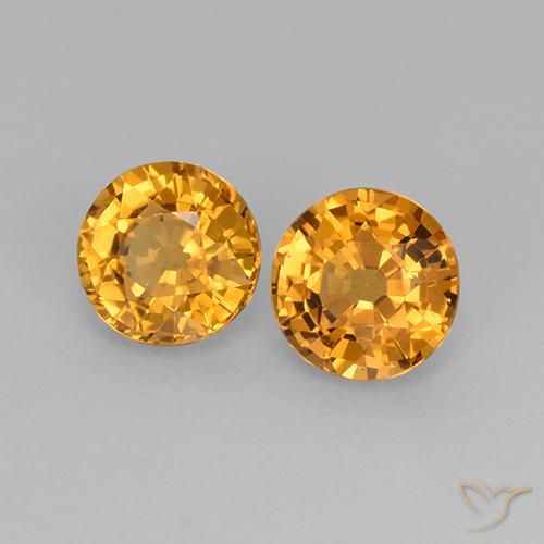 1.09 ct natürliche Dunkelorange-Gold Saphir-Edelsteine, Runden, VS