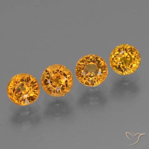 2.92ctw Natürlicher Tiefes Orange-Gold Saphir, Runden, VVS-VS