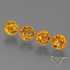 2.92 ct natürliche Tiefes Orange-Gold Saphir-Edelsteine, Runden, VVS-VS
