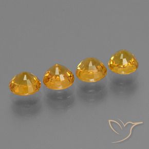2.92 ct natürliche Tiefes Orange-Gold Saphir-Edelsteine, Runden, VVS-VS