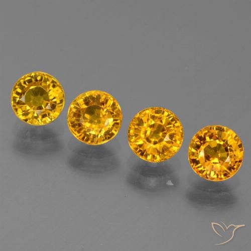 3.02ctw Natürlicher Tiefes Goldorange Saphir, Runden, VS