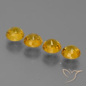 3.02 ct natürliche Tiefes Goldorange Saphir-Edelsteine, Runden, VS