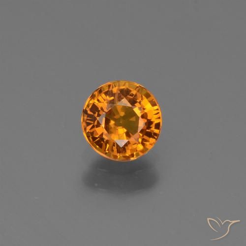 0.67ct Natürlicher Mitteldunkles Orange Saphir, Runden, VS-SI