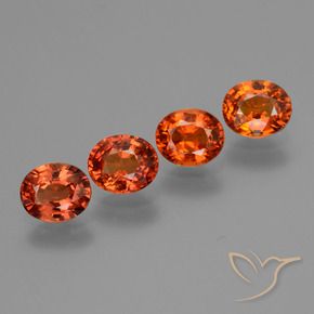 3.56 ct natürliche tieforange Saphir-Edelsteine, Oval, VS