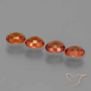 3.56 ct natürliche tieforange Saphir-Edelsteine, Oval, VS