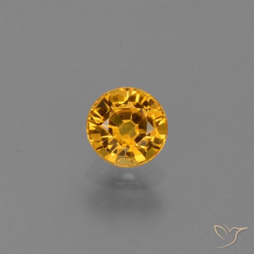 0.74ct Natürlicher Tiefes Goldorange Saphir, Runden, VVS-VS