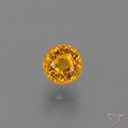 0.84ct Natürlicher Tiefes Orange-Gold Saphir, Runden, VS