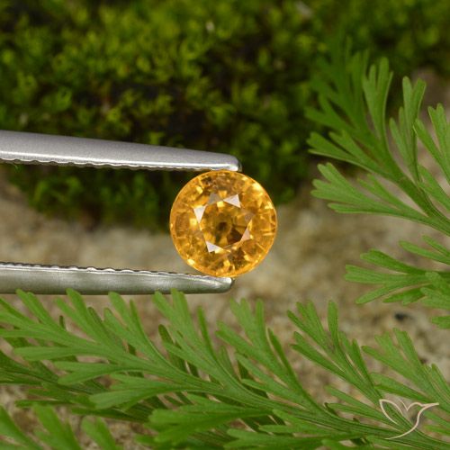 0.73ct Natürlicher Dunkelorange-Gold Saphir, Runden, VS