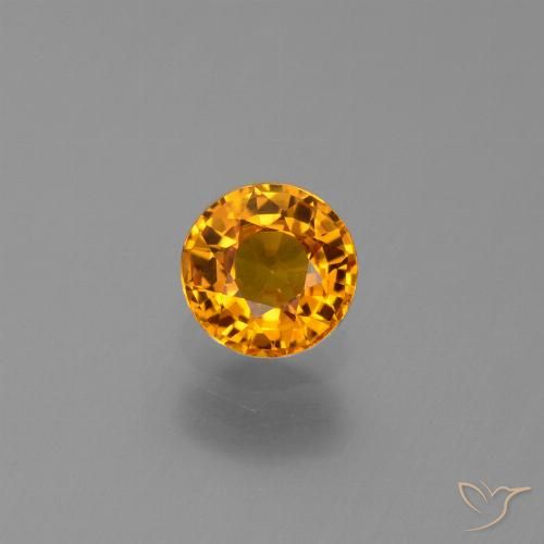 0.67ct Natürlicher Tiefes Orange-Gold Saphir, Runden, VS