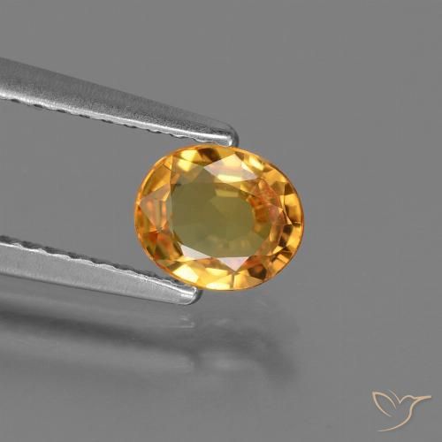 0.73ct Natürlicher Dunkelorange-Gold Saphir, Oval, VS