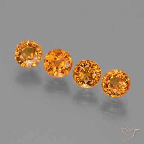 2.94ctw Natürlicher Mittelorange Saphir, Runden, VVS-VS