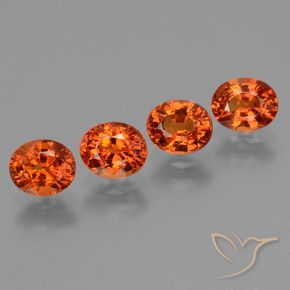 3.19 ct natürliche rötlich-orange Saphir-Edelsteine, Oval, VS