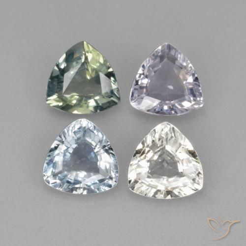 2.86 ct natürliche Mehrfarbig Saphir-Edelsteine, Trillion, VS