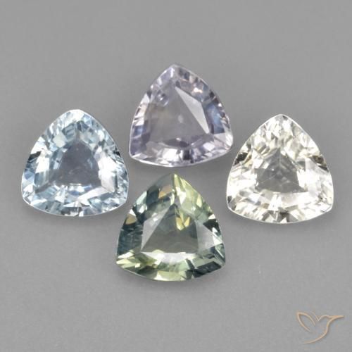2.86 ct natürliche Mehrfarbig Saphir-Edelsteine, Trillion, VS
