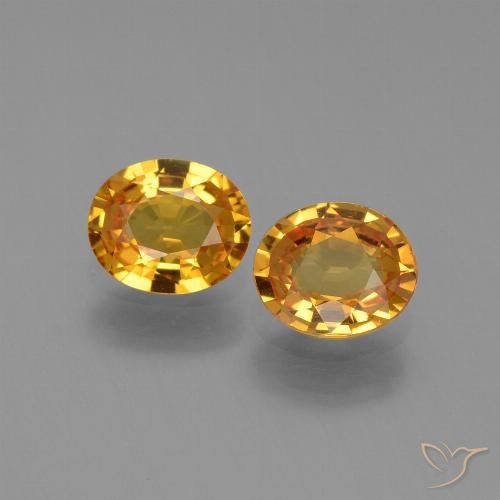 1.26ctw Natürlicher Mittel Orange-Gold Saphir, Oval, VVS-VS