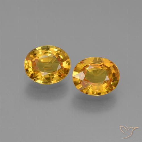 1.40ctw Natürlicher Tiefes Goldorange Saphir, Oval, VS