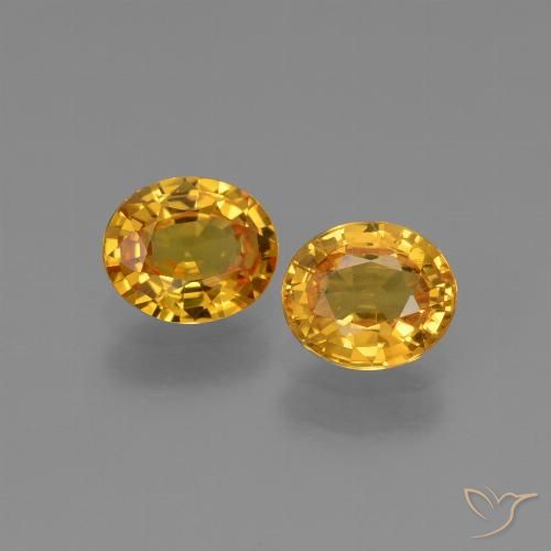 1.41ctw Natürlicher Dunkelorange-Gold Saphir, Oval, VS