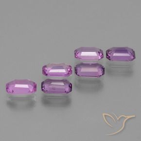 3.50 ct natürliche violett-lila Saphir-Edelsteine, Oktagonschliff, VVS-VS