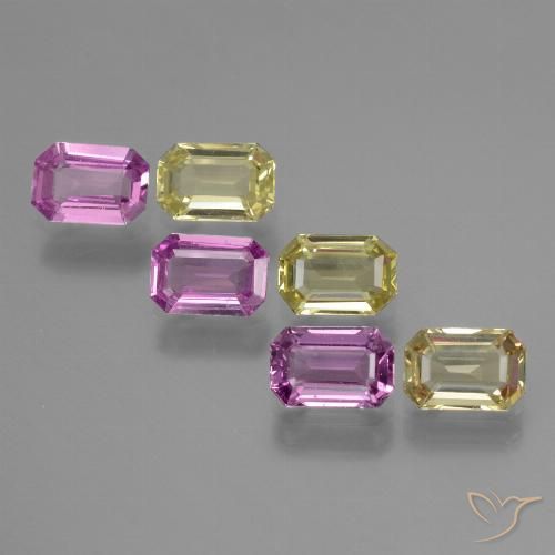 3.41 ct natürliche Mehrfarbig Saphir-Edelsteine, Oktagonschliff, VVS-VS