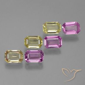 3.41 ct natürliche Mehrfarbig Saphir-Edelsteine, Oktagonschliff, VVS-VS