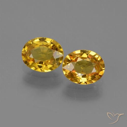1.43ctw Natürlicher Tiefes Goldorange Saphir, Oval, VVS-VS