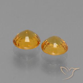 1.35 ct natürliche Tiefes Goldorange Saphir-Edelsteine, Runden, VVS-VS