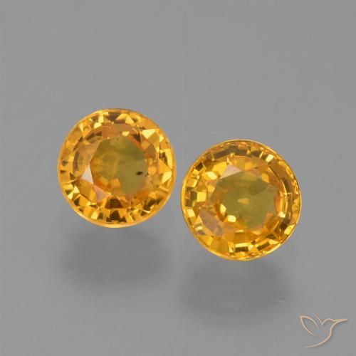 1.34ctw Natürlicher Dunkelgolden Saphir, Runden, VS