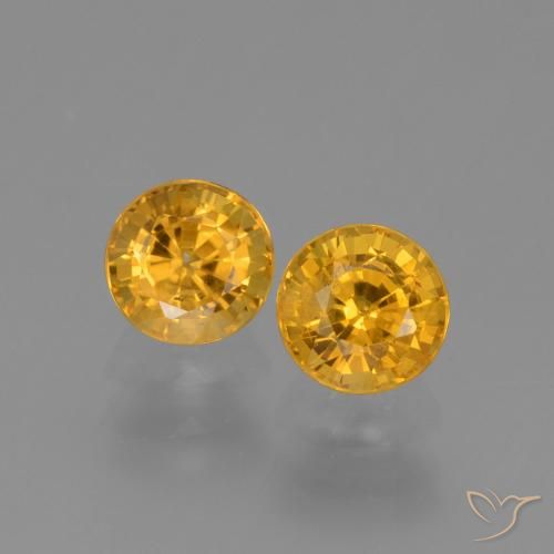 1.38ctw Natürlicher Tiefes Goldorange Saphir, Runden, VS-SI