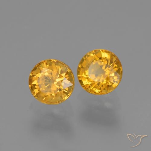 1.38 ct natürliche Tiefes Goldorange Saphir-Edelsteine, Runden, VS-SI