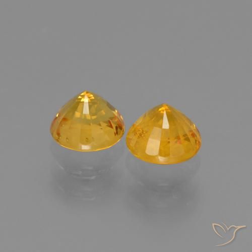 1.38 ct natürliche Tiefes Goldorange Saphir-Edelsteine, Runden, VS-SI