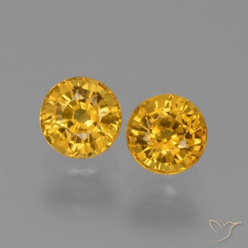 1.36ctw Natürlicher Tiefes Goldorange Saphir, Runden, VVS-VS
